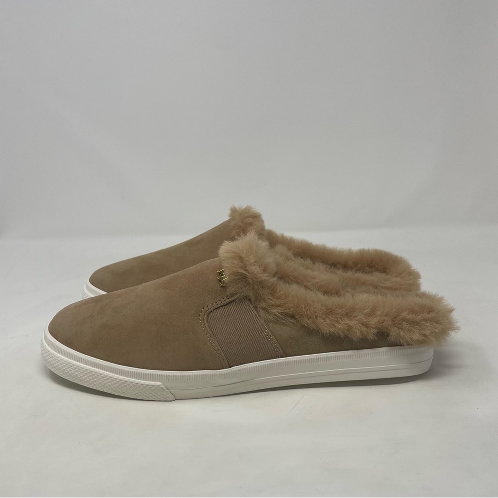 Nib Ralph Lauren Jinny Faux Fur Trim Mule Slippers - Picture 9 of 11
